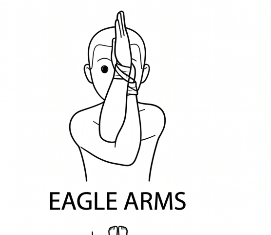 Visual sketch of Eagle Arms (Garudasana Arms)